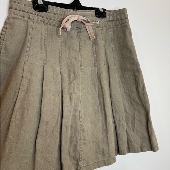 Simons stone gray linen Casual Tan mini Skirt y2k size 7 - Picture 3 of 7